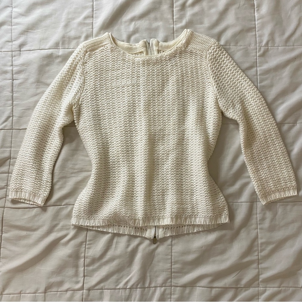 White Philosophy sweater w/ zipper back